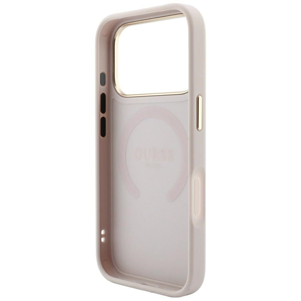 MagSafe-hoes voor Apple iPhone 18 Pro Max / 17 Pro Max, Guess, Saffiano Peony Ring, Roze