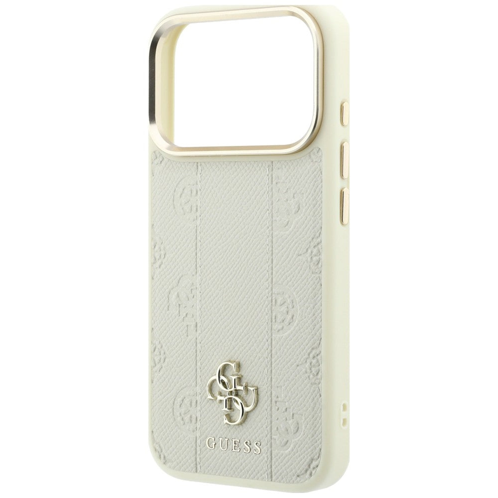 MagSafe Case for Apple iPhone 18 Pro Max / 17 Pro Max, Guess, Stripe Peony 4G, Beige