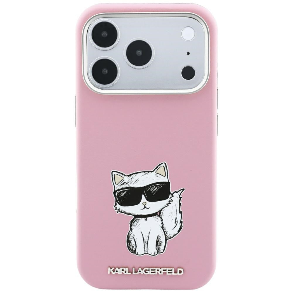 MagSafe-hoesje voor Apple iPhone 18 Pro Max / 17 Pro Max, Karl Lagerfeld, Choupette Sketch, Roze