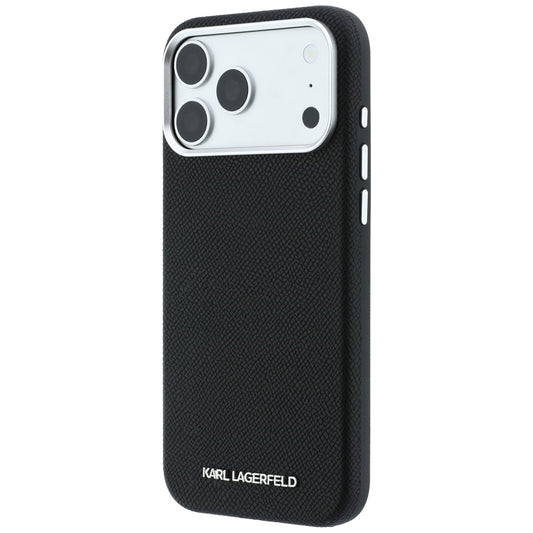 MagSafe-hoesje voor Apple iPhone 18 Pro Max / 17 Pro Max, Karl Lagerfeld, Gegranuleerd Uitgerekt Logo, Zwart