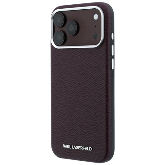 MagSafe-hoesje voor Apple iPhone 18 Pro Max / 17 Pro Max, Karl Lagerfeld, Gegranuleerd Langwerpig Logo, Bordeaux