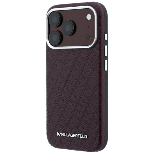 MagSafe-hoesje voor Apple iPhone 18 Pro Max / 17 Pro Max, Karl Lagerfeld, Gegranuleerd Metalen Logo, Bordeaux