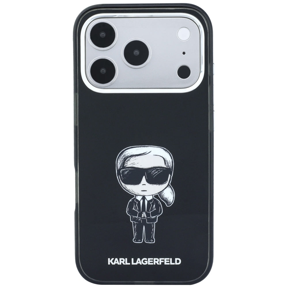 MagSafe-hoesje voor Apple iPhone 18 Pro Max / 17 Pro Max, Karl Lagerfeld, IML Ikonik Sketch Print, Zwart