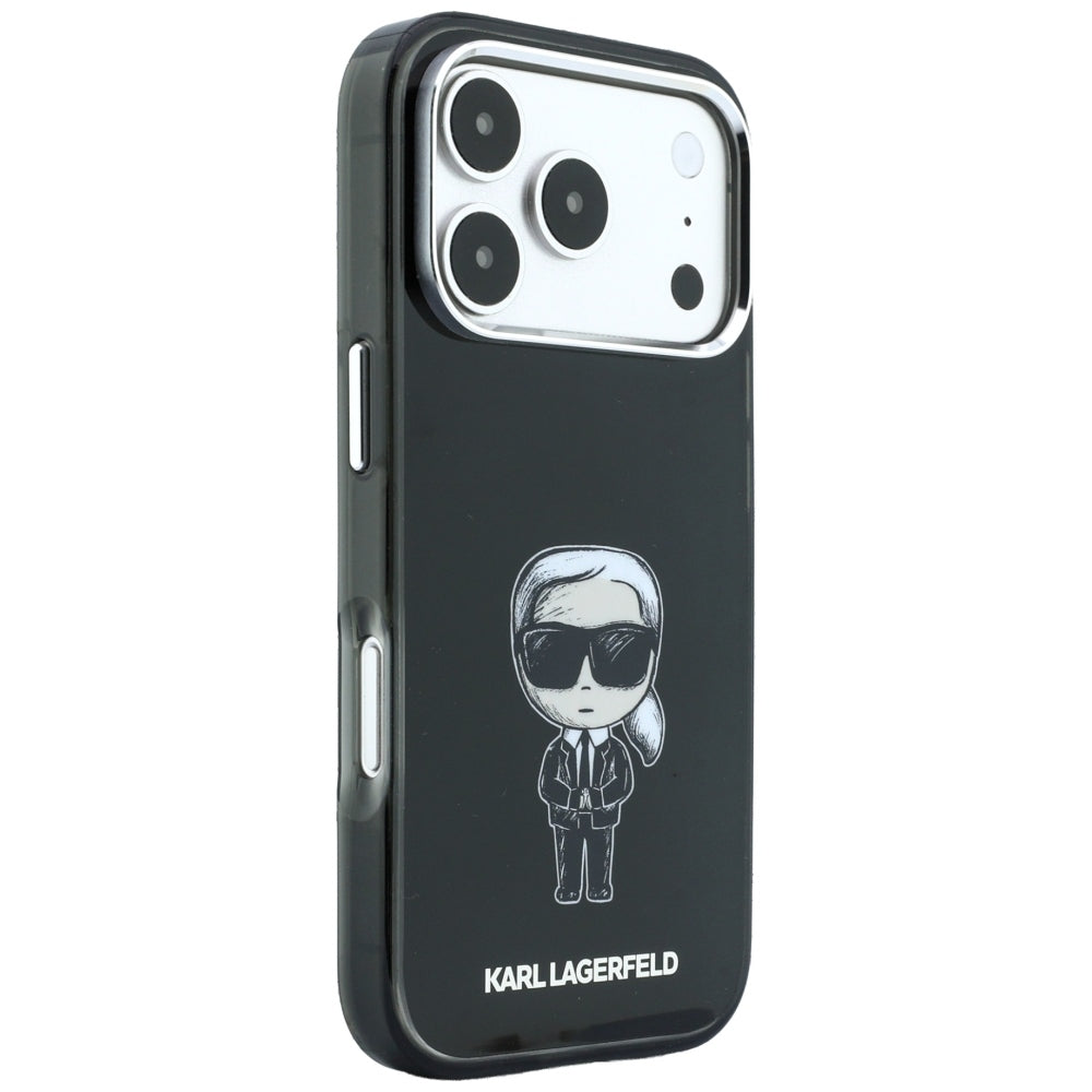 MagSafe-hoesje voor Apple iPhone 18 Pro Max / 17 Pro Max, Karl Lagerfeld, IML Ikonik Sketch Print, Zwart