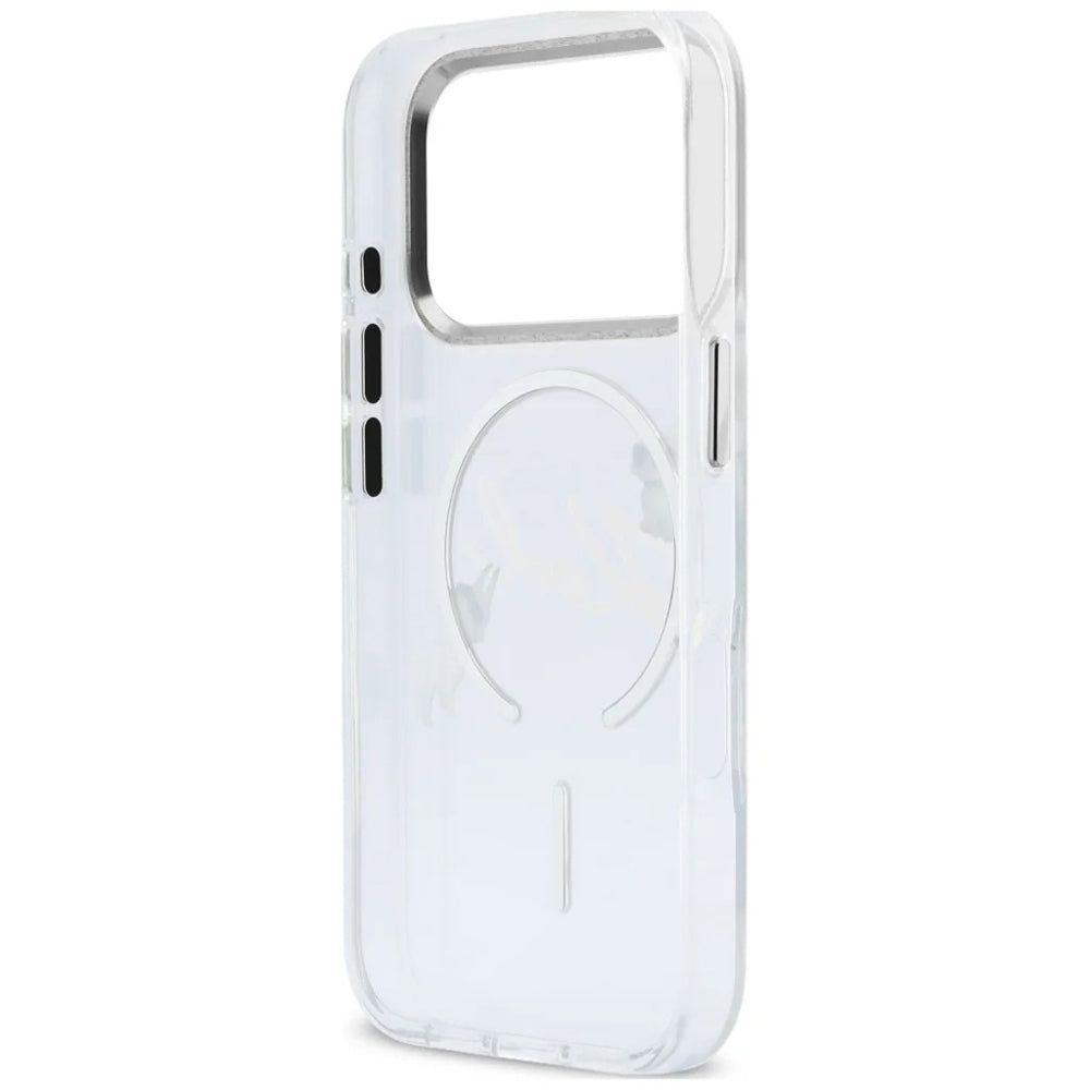 MagSafe-hoes voor Apple iPhone 18 Pro Max / 17 Pro Max, Karl Lagerfeld, IML Choupette Karl Script Logo, Transparant
