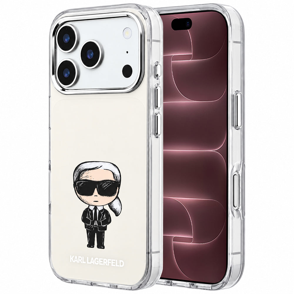 MagSafe-hoesje voor Apple iPhone 18 Pro Max / 17 Pro Max, Karl Lagerfeld, IML Ikonik Sketch Print, Beige