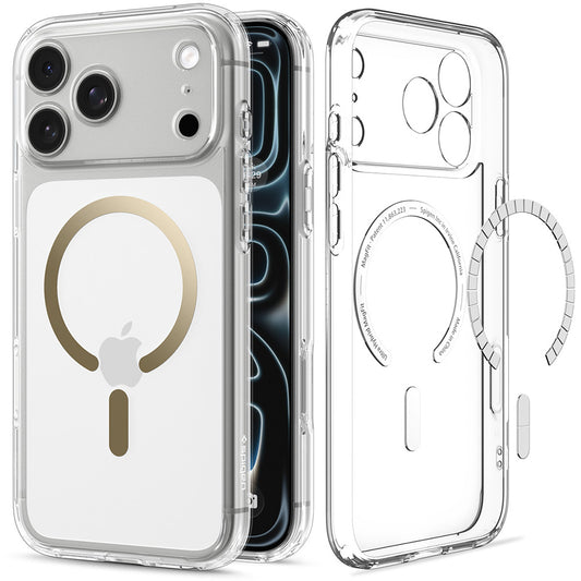 MagSafe-hoes voor Apple iPhone 18 Pro Max / 17 Pro Max, Spigen, Ultra Hybrid, Transparant Goud ACS12120