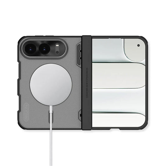 MagSafe-hoesje voor Apple iPhone Duo, Nillkin, Super Frosted Shield, zwart transparant satijnmat