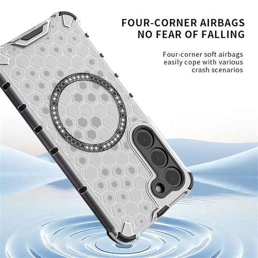 MagSafe Case for Honor Magic6 Lite, Techsuit, HoneyComb Shield, Black