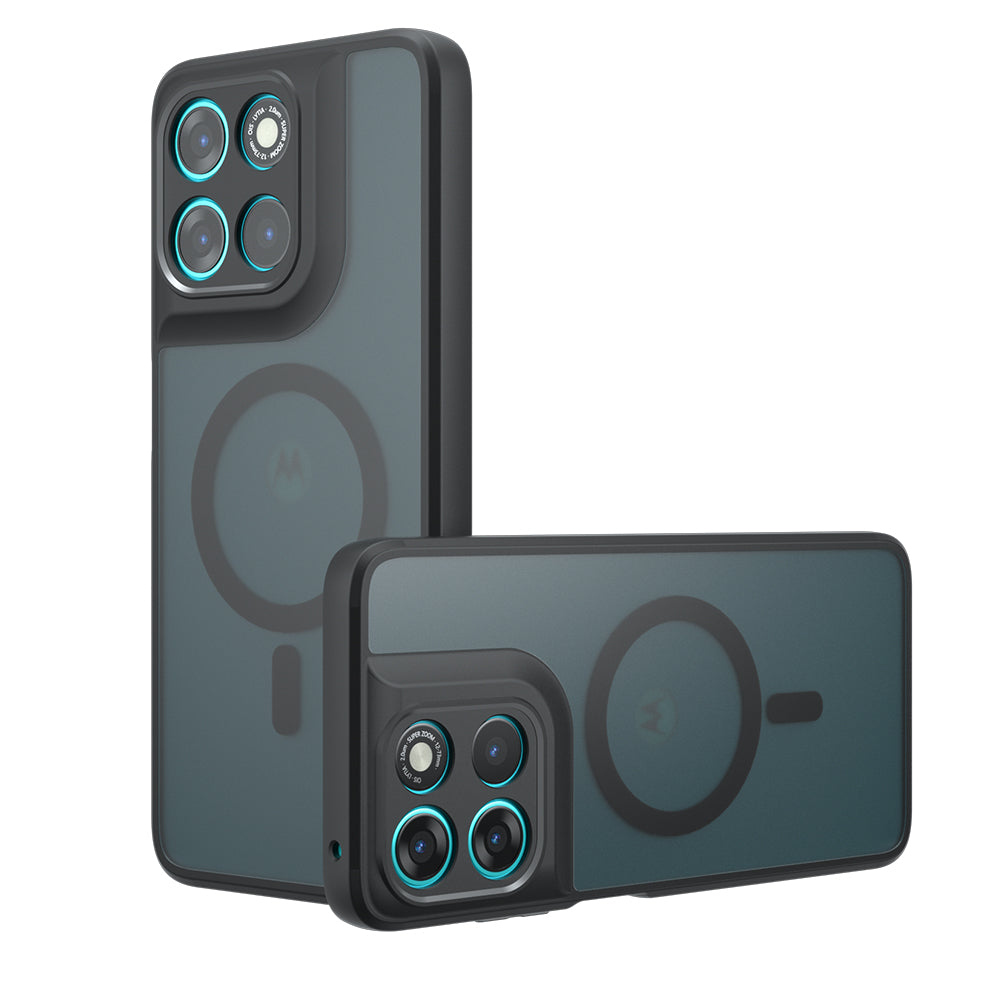 MagSafe hoes voor Motorola Moto G77 / G67, Techsuit, PureFrost, Satijnzwart