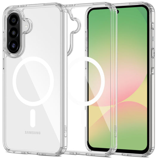 MagSafe Case for Samsung Galaxy A56 A566, Tech-Protect, Flexair Hybrid, Transparent