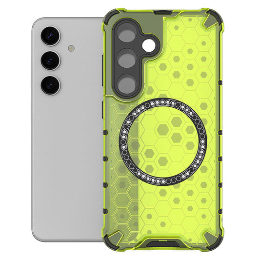 MagSafe-hoes voor Samsung Galaxy S25 S931, Techsuit, HoneyComb Shield, Groen