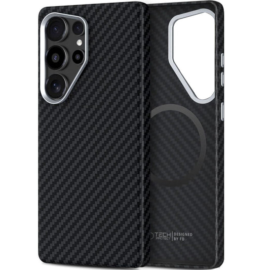 MagSafe hoesje voor Samsung Galaxy S25 Ultra S938, Tech-Protect, Ion Carbon, Zwart