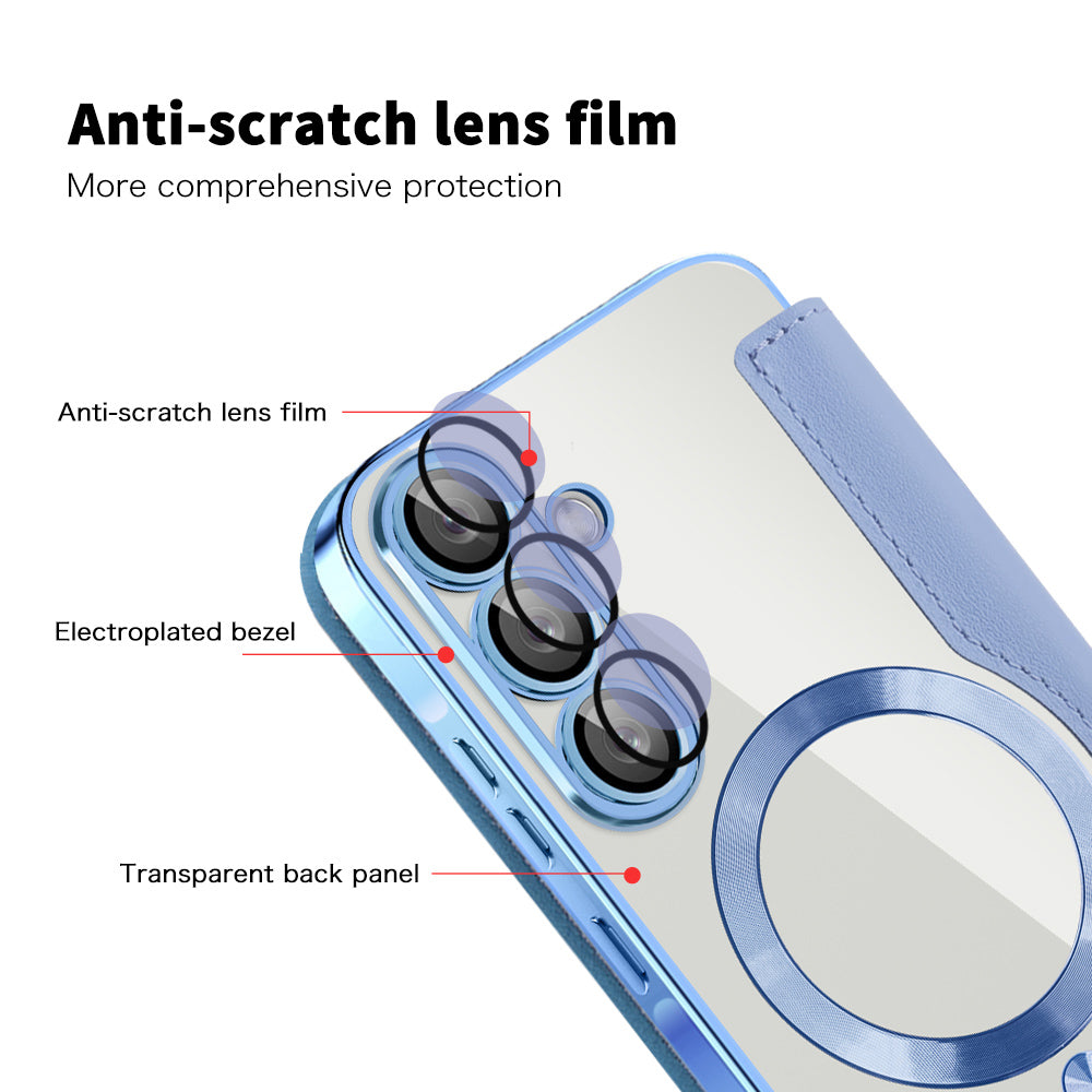MagSafe Case for Samsung Galaxy A37 5G, Techsuit, SmartMag Book, Blue