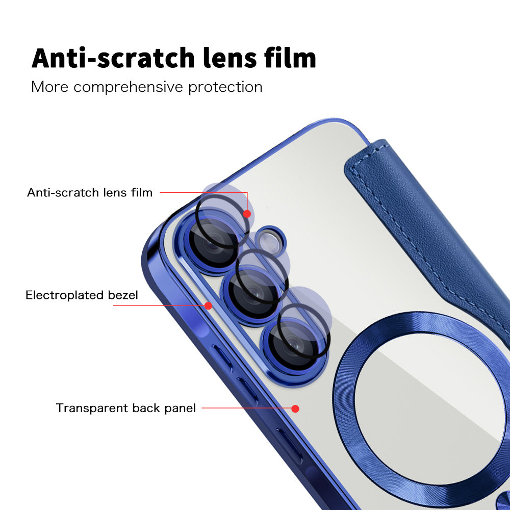 MagSafe Case for Samsung Galaxy A57 5G, Techsuit, SmartMag Book, Blue
