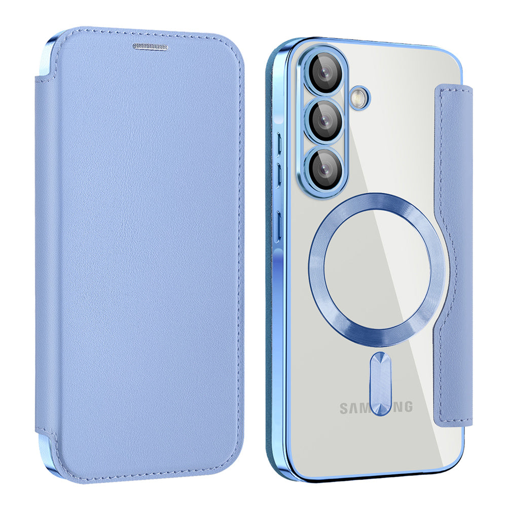 MagSafe Case for Samsung Galaxy A57 5G, Techsuit, SmartMag Book, Blue