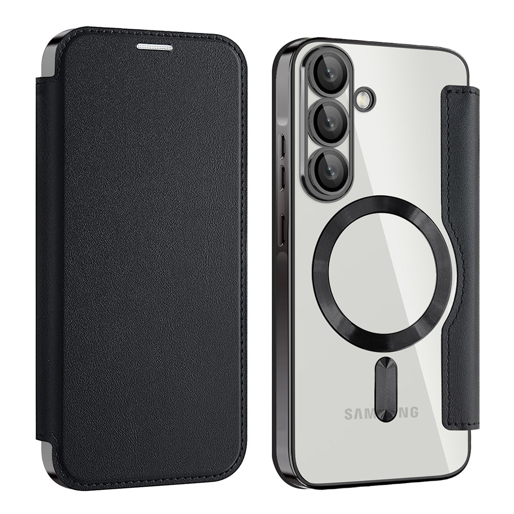 MagSafe Case for Samsung Galaxy A57 5G, Techsuit, SmartMag Book, Black