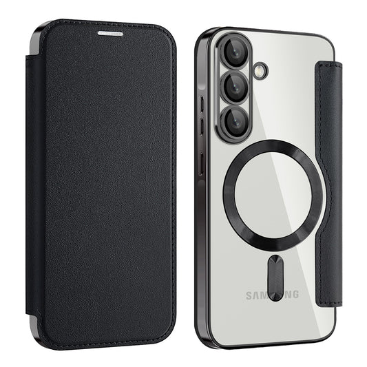 MagSafe hoes voor Samsung Galaxy A57 5G, Techsuit, SmartMag Book, Zwart