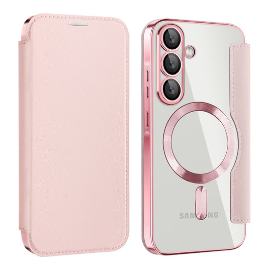 MagSafe hoesje voor Samsung Galaxy A57 5G, Techsuit, SmartMag Book, Roze
