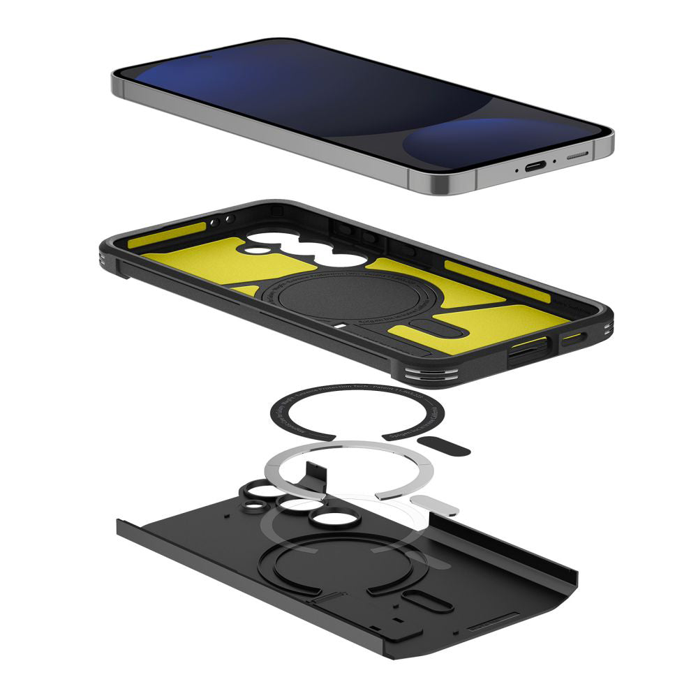 MagSafe hoesje voor Samsung Galaxy S24 FE S721, Spigen, Tough Armor, Zwart ACS08625