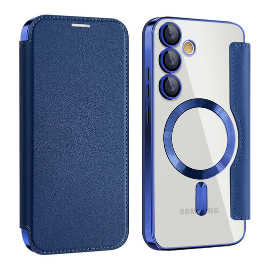 MagSafe Case for Samsung Galaxy S24 FE S721, Techsuit, SmartMag Book, Blue