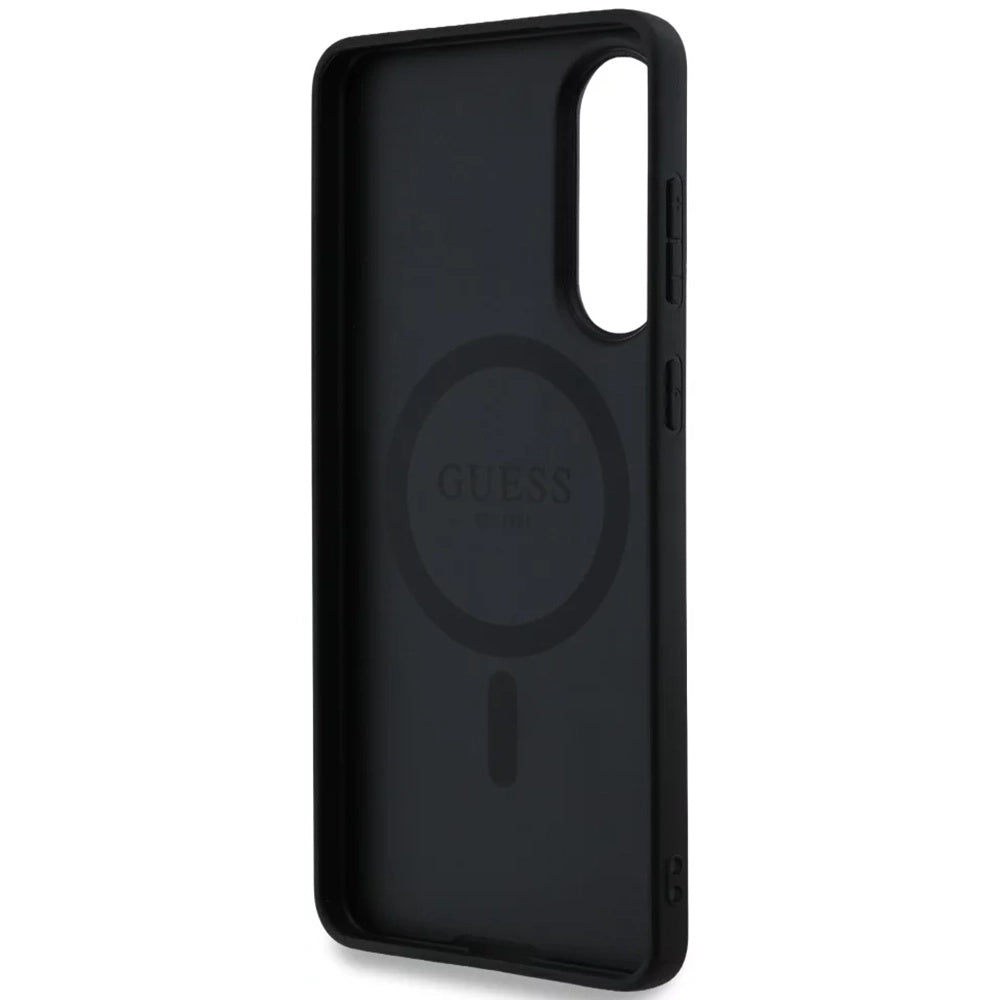 MagSafe Case for Samsung Galaxy S25 Edge S937, Guess, 4G Ring Classic Logo, Black
