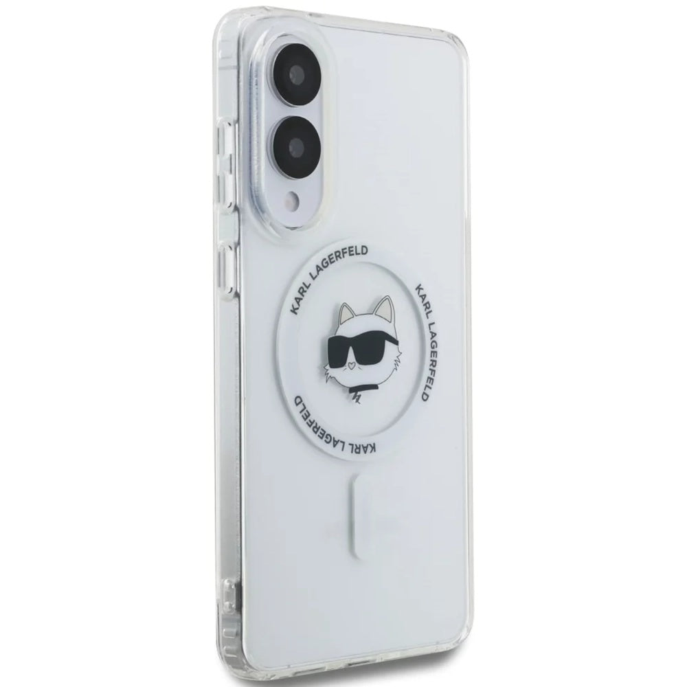 MagSafe hoesje voor Samsung Galaxy S25 Edge S937, Karl Lagerfeld, IML Choupette's Head, Wit