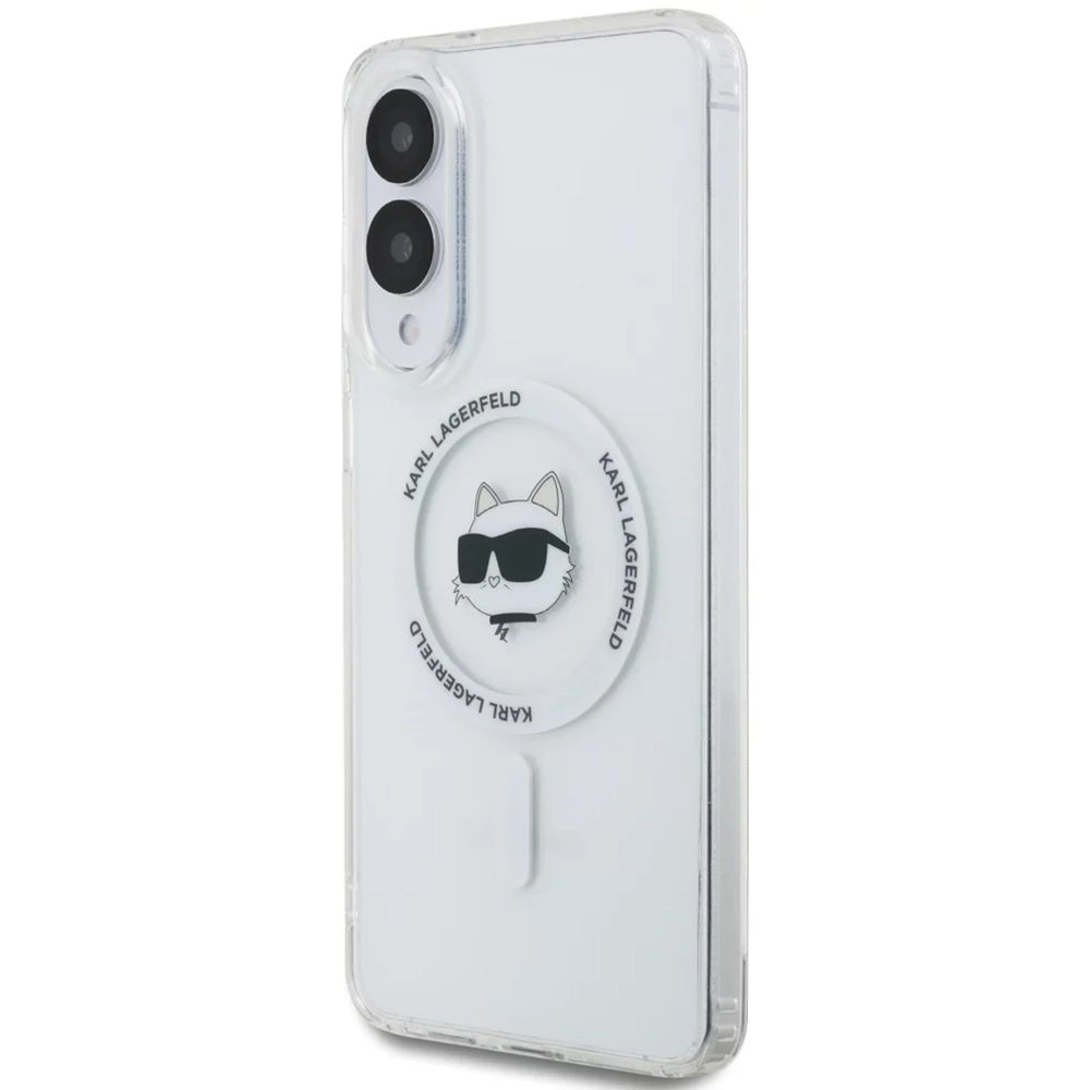 MagSafe hoesje voor Samsung Galaxy S25 Edge S937, Karl Lagerfeld, IML Choupette's Head, Wit