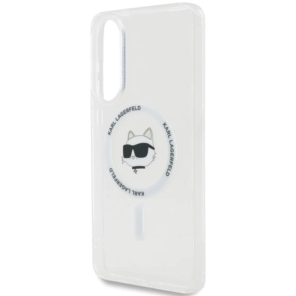 MagSafe hoesje voor Samsung Galaxy S25 Edge S937, Karl Lagerfeld, IML Choupette's Head, Wit