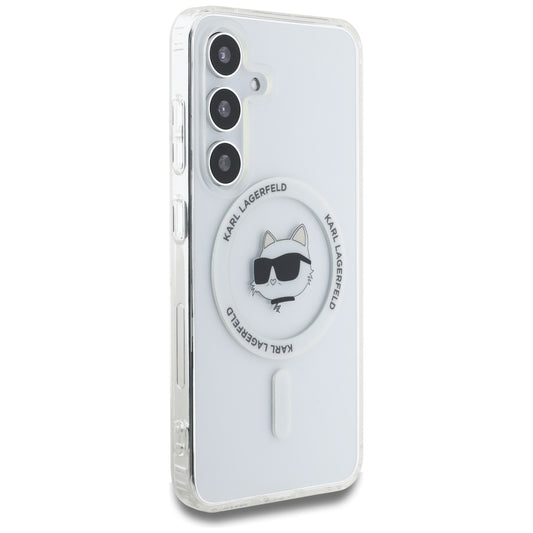 MagSafe hoesje voor Samsung Galaxy S25+ S936, Karl Lagerfeld, IML Choupette's Head, Wit