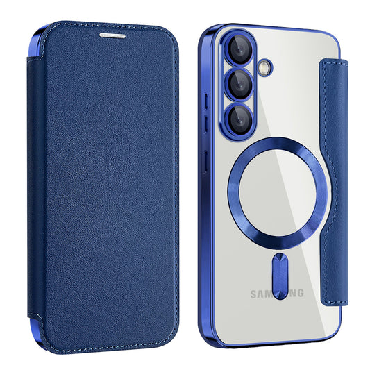 MagSafe-hoes voor Samsung Galaxy S25+ S936, Techsuit, SmartMag Book, Blauw
