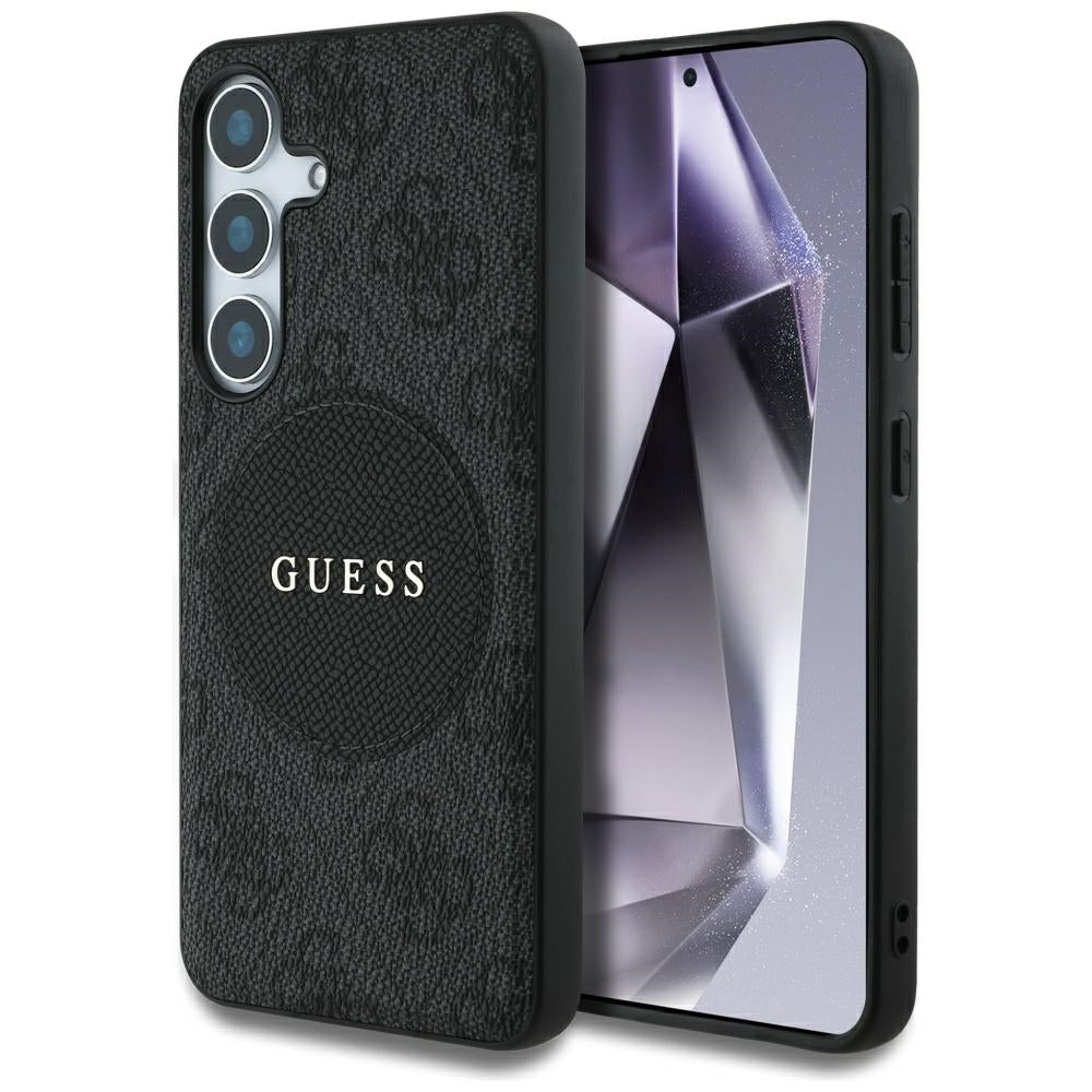 MagSafe Case for Samsung Galaxy S25 S931, Guess, 4G Circle Classic Logo, Black