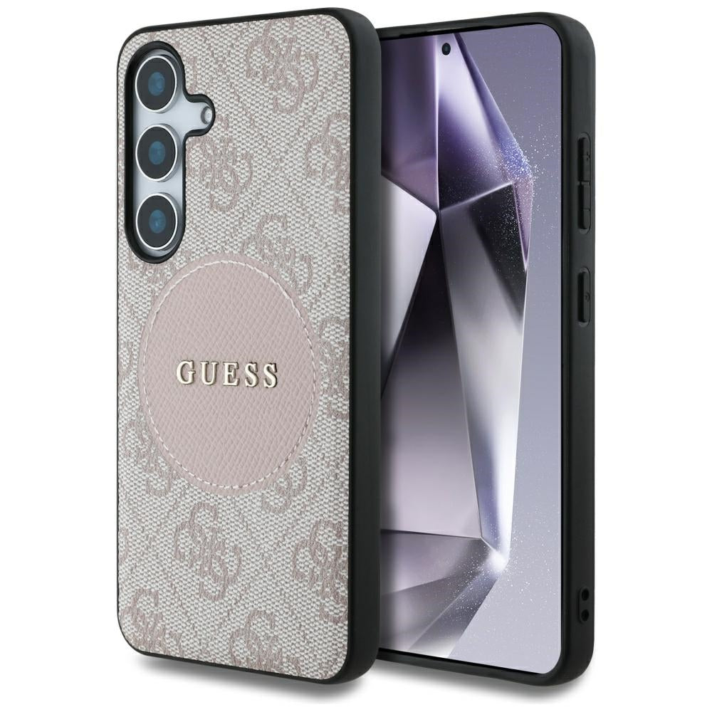 MagSafe hoesje voor Samsung Galaxy S25 S931, Guess, 4G Circle Classic Logo, Roze
