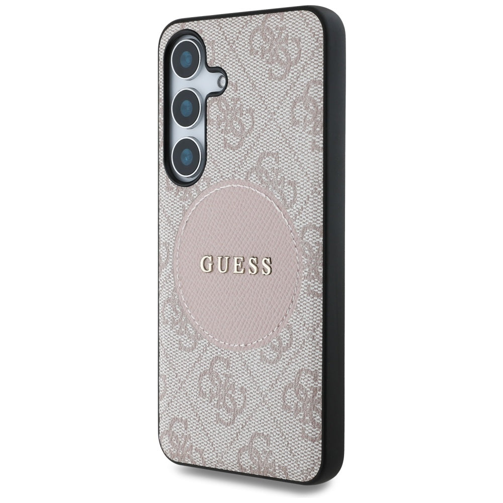 MagSafe hoesje voor Samsung Galaxy S25 S931, Guess, 4G Circle Classic Logo, Roze