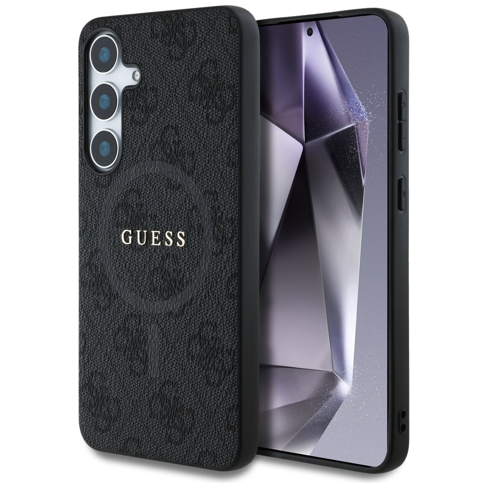 MagSafe hoesje voor Samsung Galaxy S25 S931, Guess, 4G Ring Classic Logo, Zwart