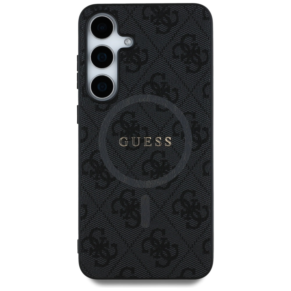 MagSafe hoesje voor Samsung Galaxy S25 S931, Guess, 4G Ring Classic Logo, Zwart