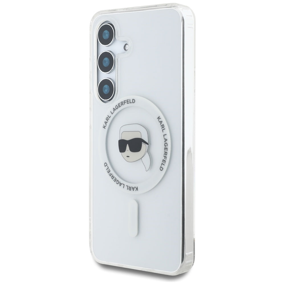 MagSafe hoesje voor Samsung Galaxy S25 S931, Karl Lagerfeld, IML Karl's Head, Wit