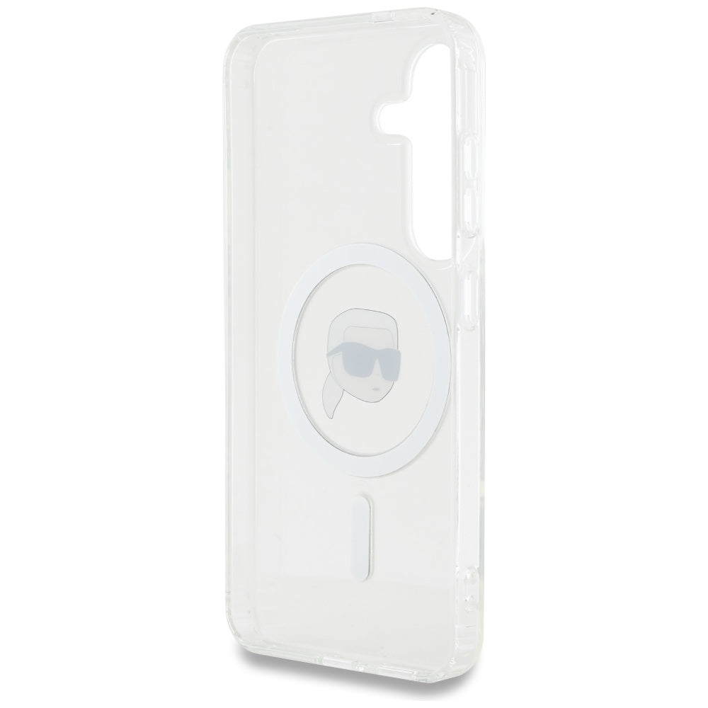 MagSafe hoesje voor Samsung Galaxy S25 S931, Karl Lagerfeld, IML Karl's Head, Wit