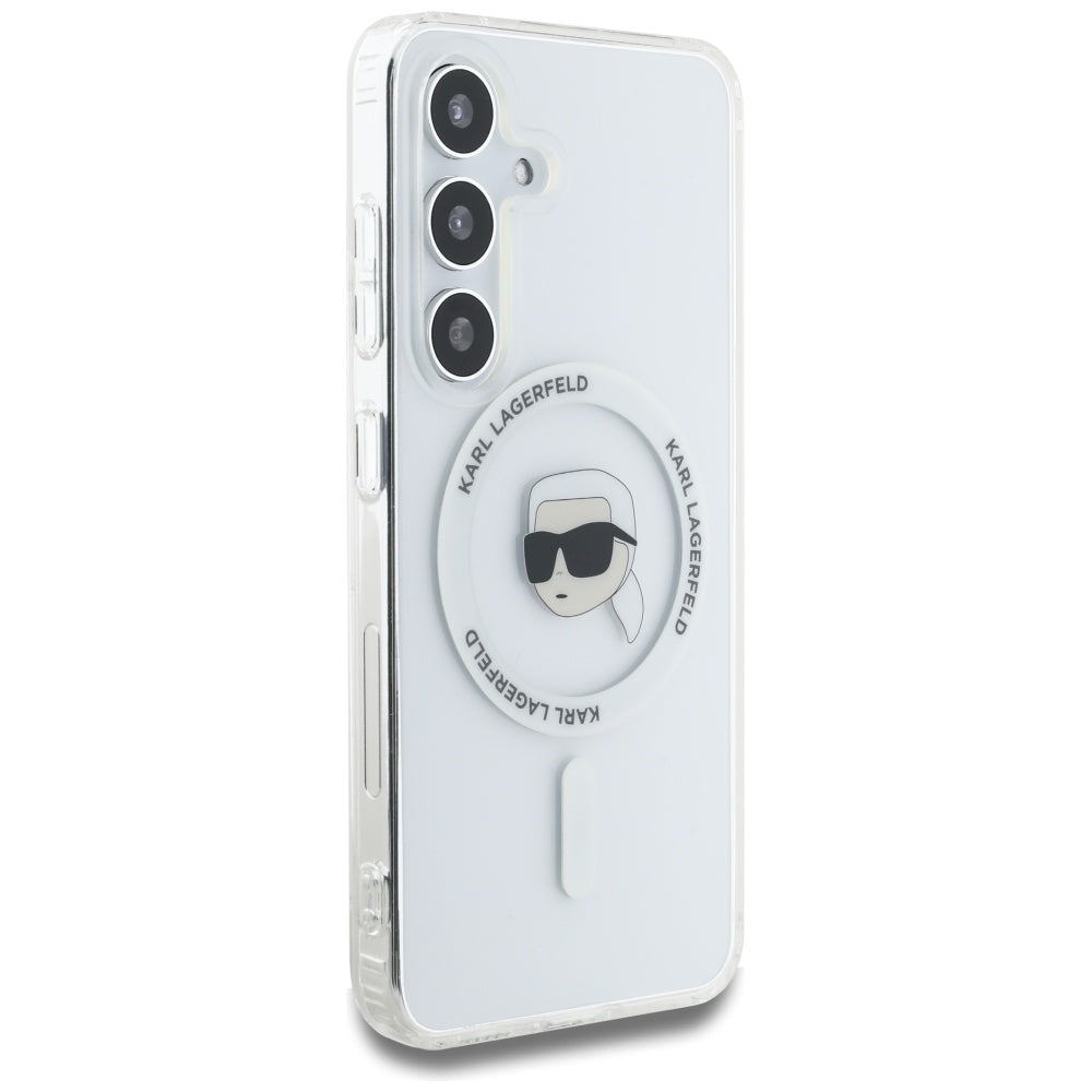 MagSafe hoesje voor Samsung Galaxy S25 S931, Karl Lagerfeld, IML Karl's Head, Wit