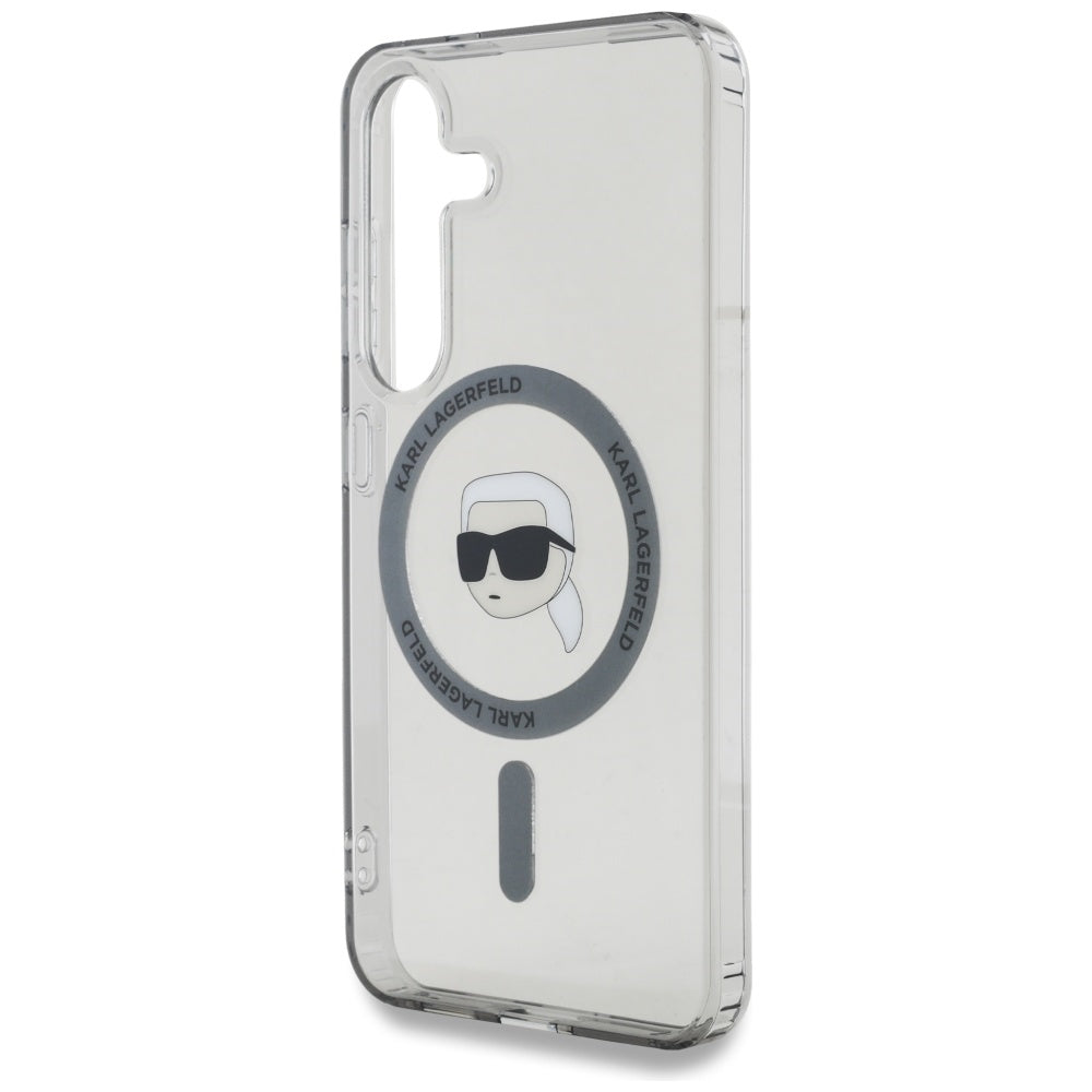 MagSafe hoesje voor Samsung Galaxy S25 S931, Karl Lagerfeld, IML Karl's Head, Zwart