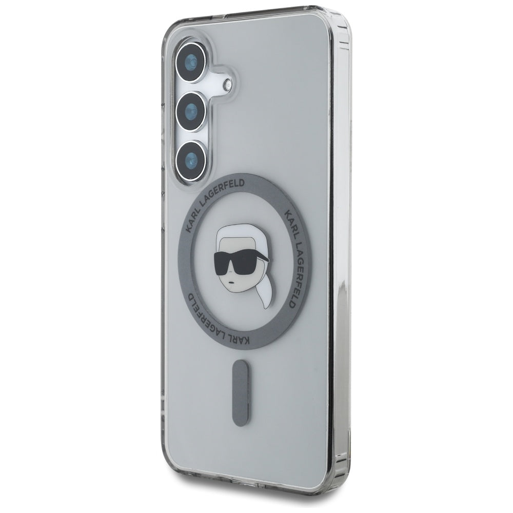 MagSafe hoesje voor Samsung Galaxy S25 S931, Karl Lagerfeld, IML Karl's Head, Zwart