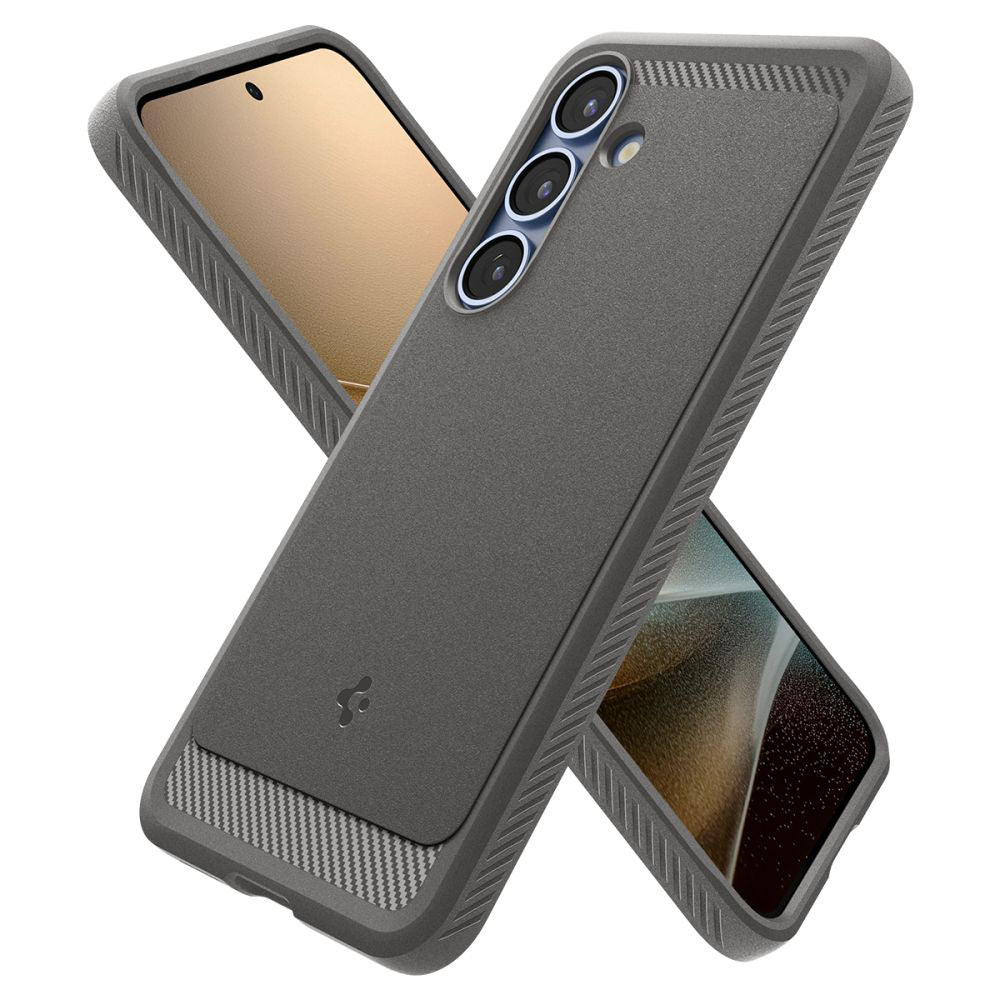 MagSafe hoesje voor Samsung Galaxy S25 S931, Spigen, Rugged Armor, Grijs ACS08999