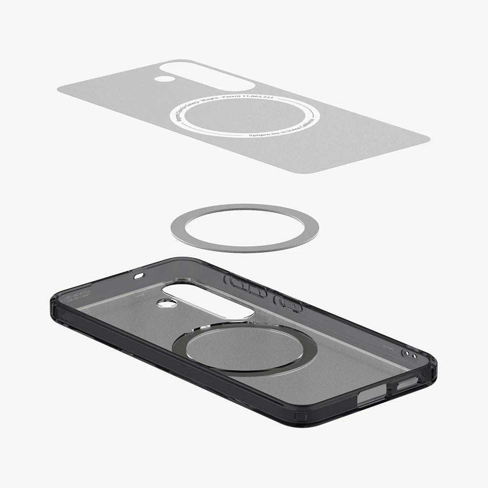 MagSafe hoesje voor Samsung Galaxy S25 S931, Spigen, Ultra Hybrid, Satijnzwart ACS09005