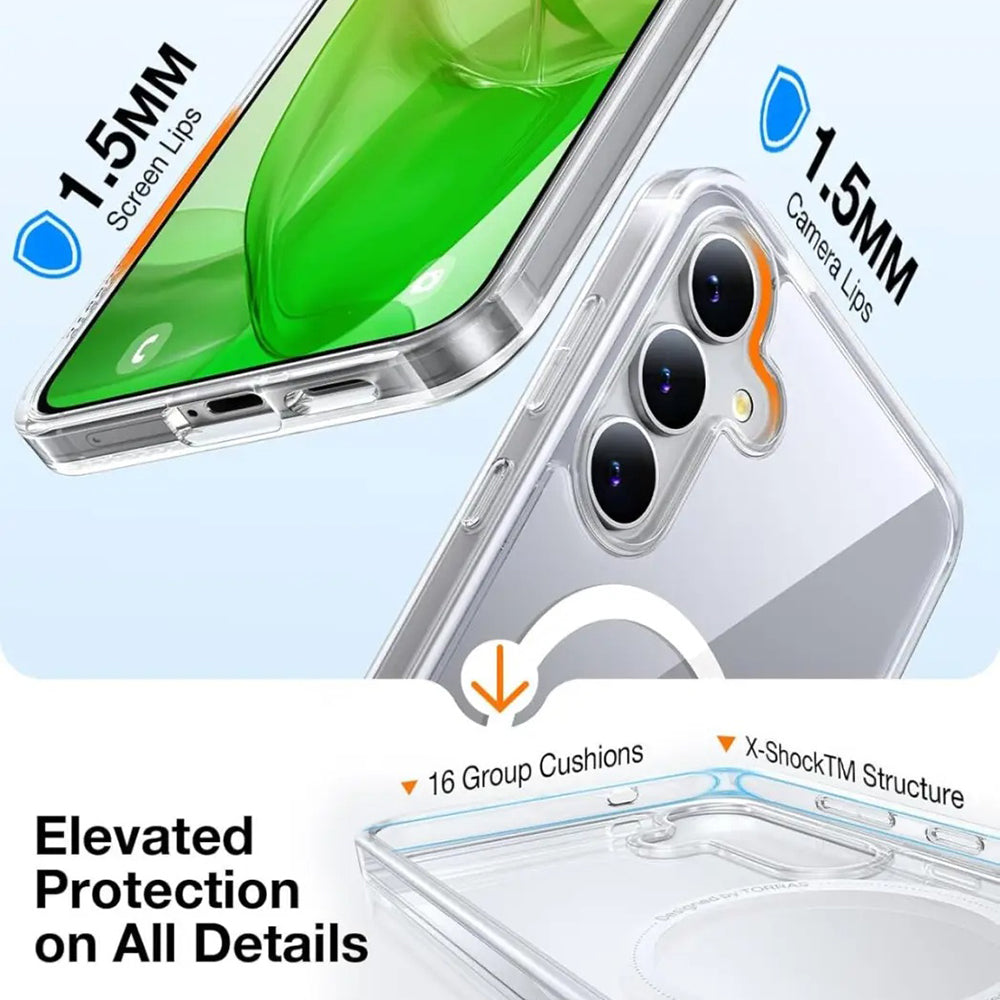 MagSafe hoes voor Samsung Galaxy S25 S931, Torras, Guardian, Transparant