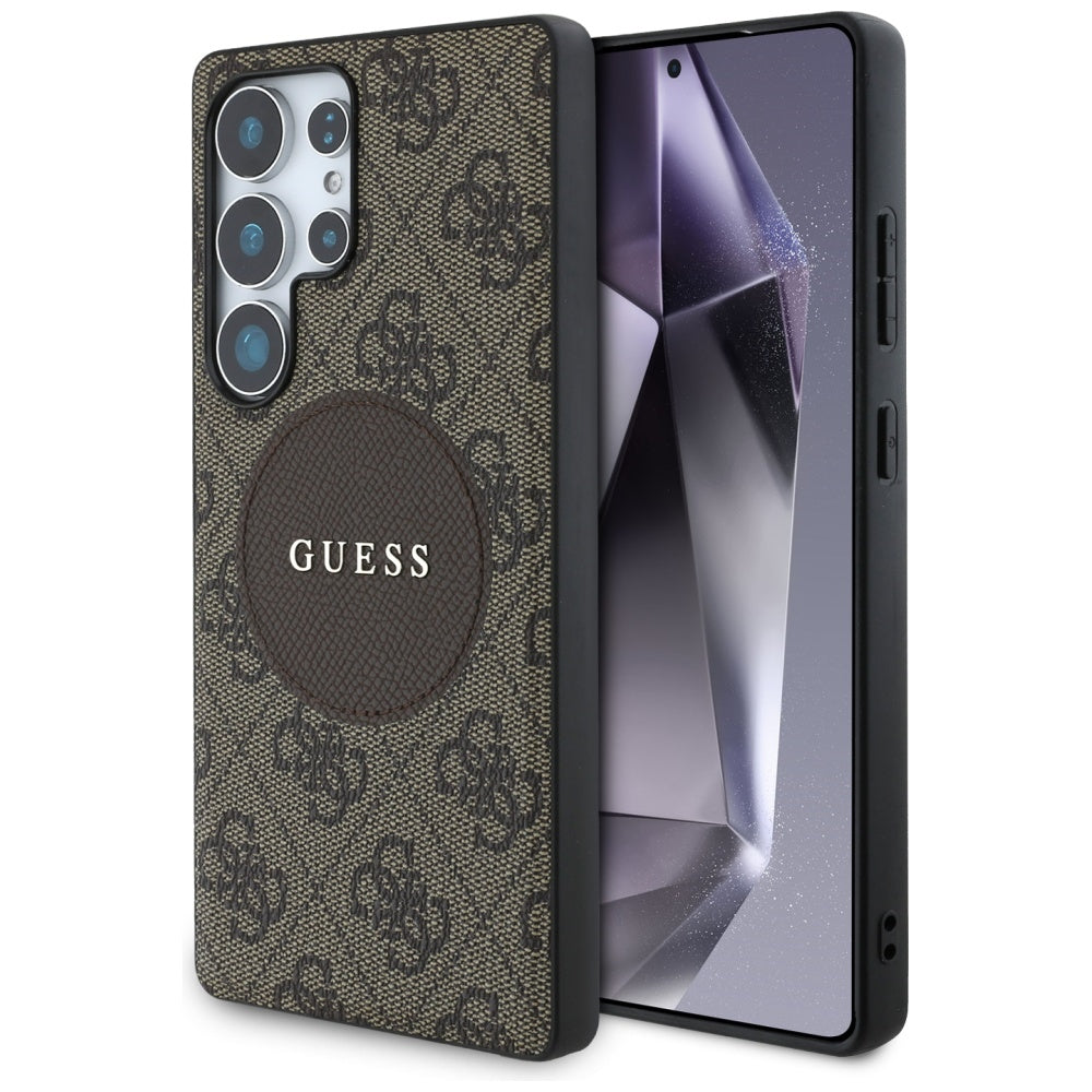 MagSafe hoesje voor Samsung Galaxy S25 Ultra S938, Guess, 4G Circle Classic Logo, Bruin