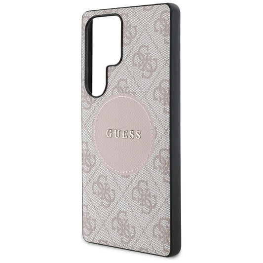 MagSafe hoesje voor Samsung Galaxy S25 Ultra S938, Guess, 4G Circle Classic Logo, Roze