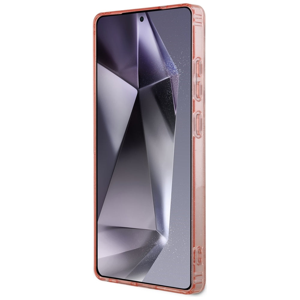 MagSafe hoesje voor Samsung Galaxy S25 Ultra S938, Guess, IML Glitter 4G Circle Triangle, Roze