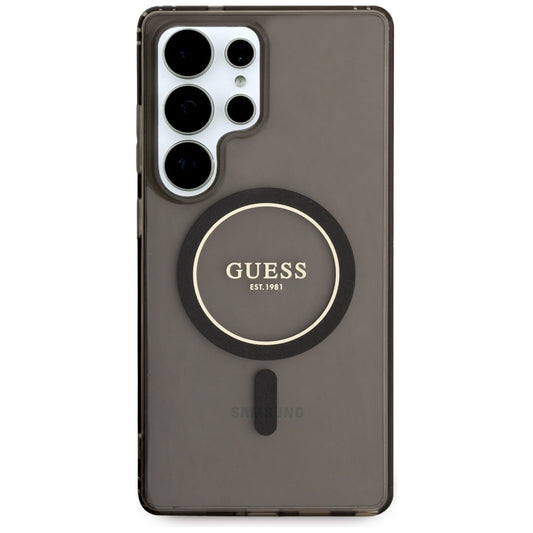 MagSafe hoesje voor Samsung Galaxy S25 Ultra S938, Guess, IML Glitter Circle, Zwart