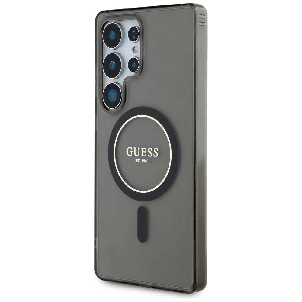 MagSafe hoesje voor Samsung Galaxy S25 Ultra S938, Guess, IML Glitter Circle, Zwart