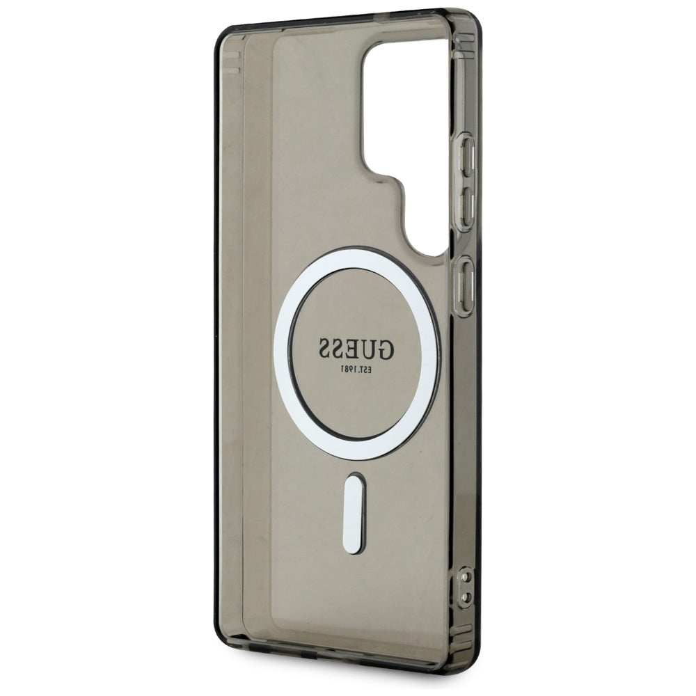 MagSafe hoesje voor Samsung Galaxy S25 Ultra S938, Guess, IML Glitter Circle, Zwart